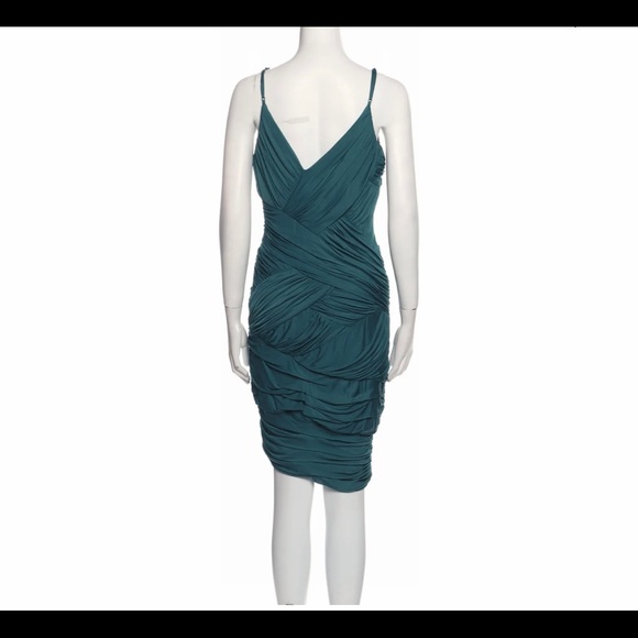 Halston Heritage Sleeveless Cowl Neck Green Dress Size Large - Picture 3 of 3